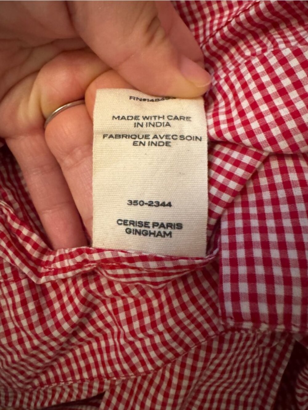 Dôen RARE Emmaretta in Red Cerise Gingham Size L - Picture 7 of 7